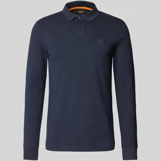 Boss Passerby polo met lange mouw donkerblauw, foto 2