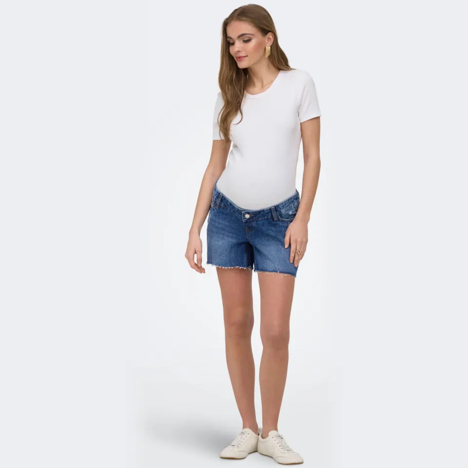 Only regular zwangerschaps short medium blue denim