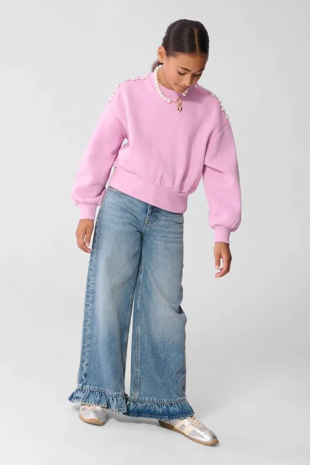 Shoeby regular fit sweater met parels - roze