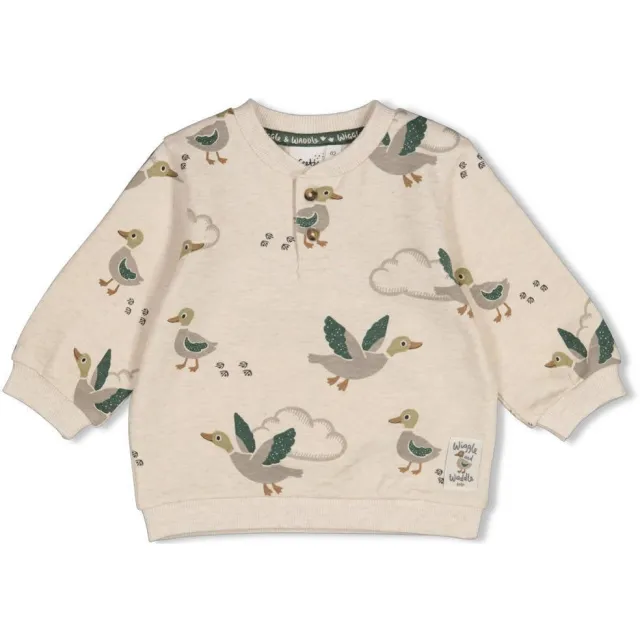Feetje sweater Wiggle and Waddle - beige/groen