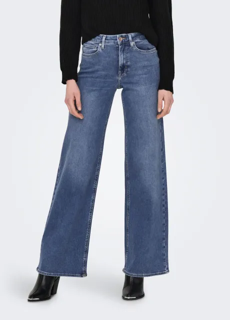 Only Onlmadison blush hw wide dnm cro372 Blauw