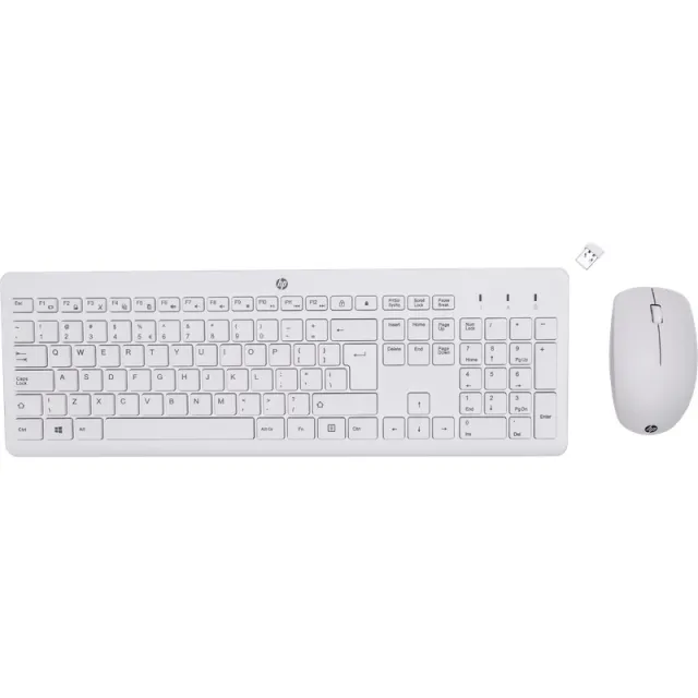 Hp 230 Draadloos Toetsenbord en Muis Wit QWERTY