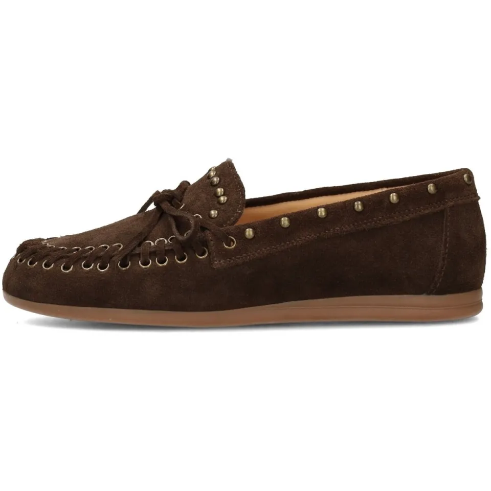 Poelman Kiya suède mocassins met studs - bruin, foto 2
