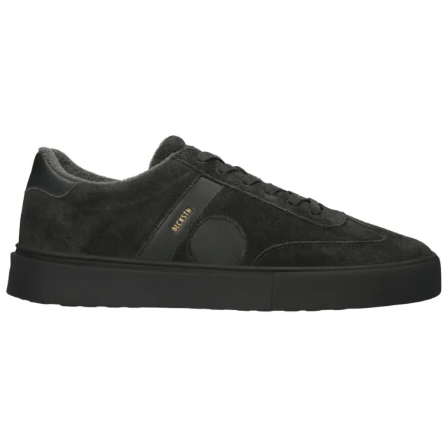Blackstone Quartz Auden suède sneakers met logo - antraciet