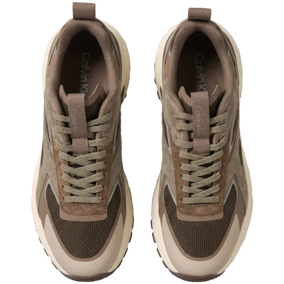 Calvin Klein chunky suède sneakers bruin, foto 4