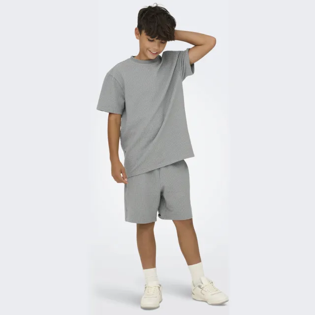 Only & Sons T-shirt grijs met textuur