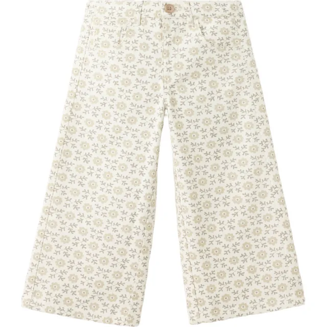 Mango Kids wide leg gebloemde jeans - beige Lichtbeige