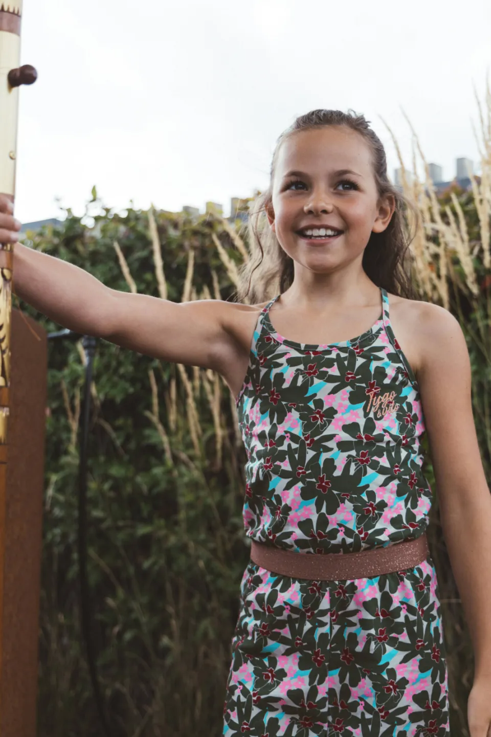 TYGO & vito gebloemde jumpsuit olijfgroen Olijfgroen/roze