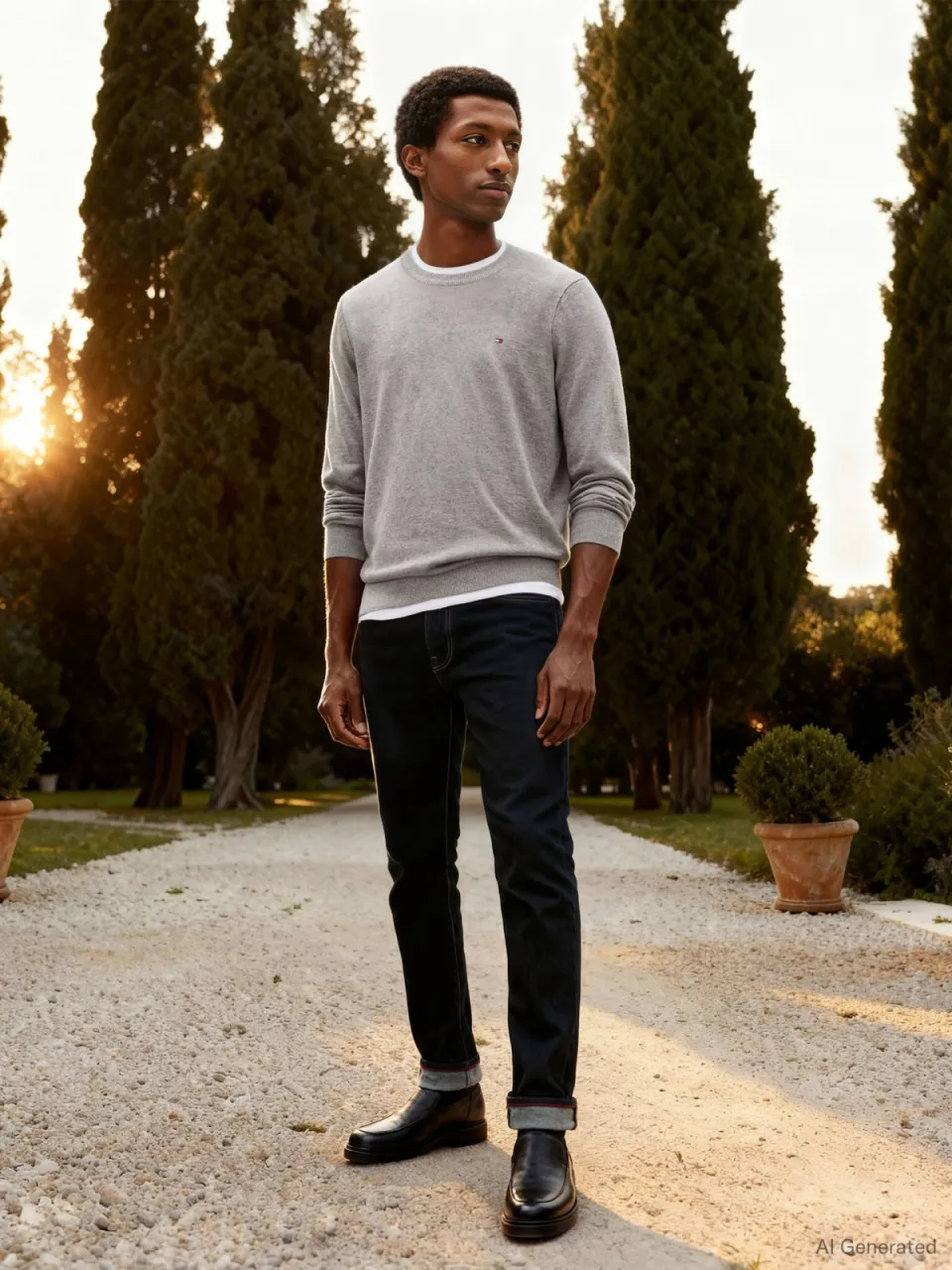 Tommy Hilfiger pullover fijn gebreid grijs, foto 3