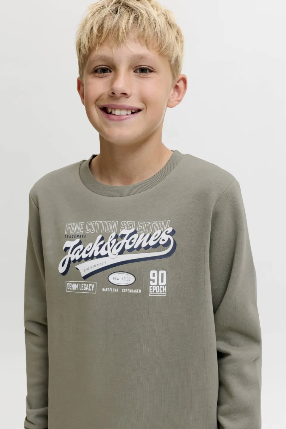 Jack & Jones JUNIOR sweater met logo - grijsgroen, foto 4