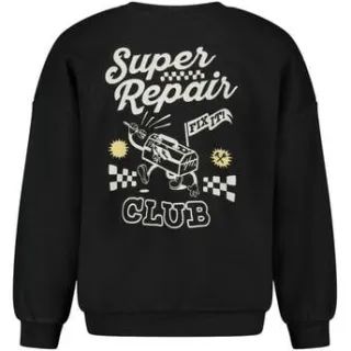 Sturdy oversized sweater met tekst - antraciet/wit, foto 4
