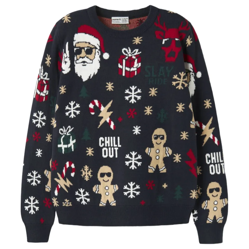 NAME IT KIDS kersttrui met print - donkerblauw, foto 2