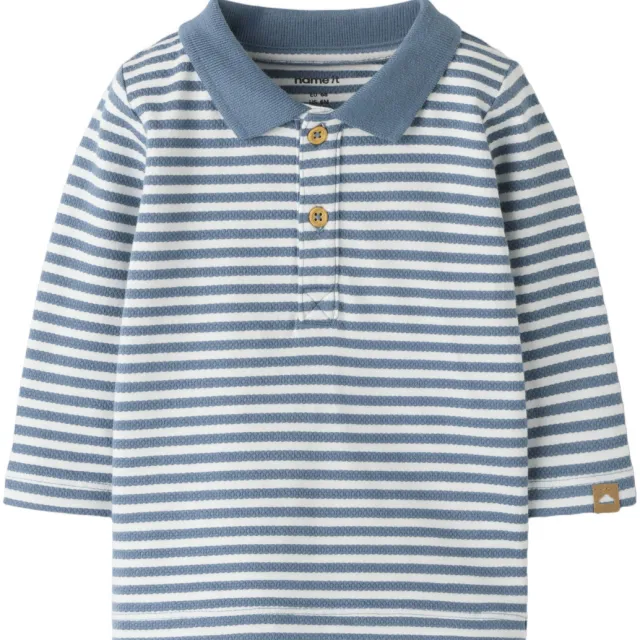 NAME IT gestreepte longsleeve blauw/wit