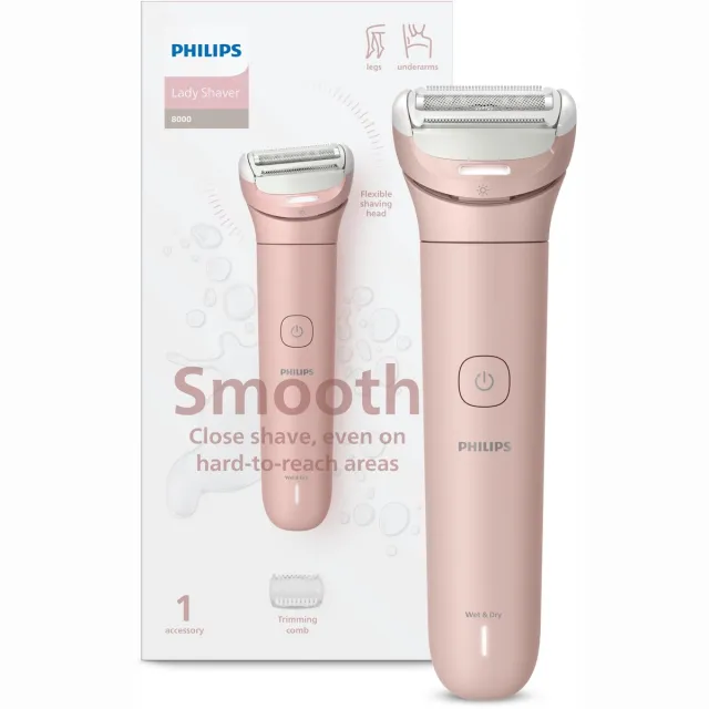Philips Series 8000 Ladyshave 2 snelheidsstanden en 1 accessoire | Pink | BRL129/00 Roze