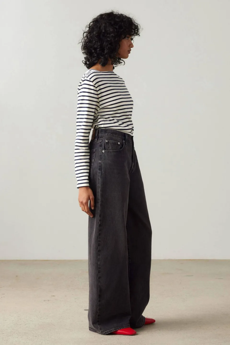 Levi's XL STRAIGHT high waist wide leg jeans black denim, foto 8