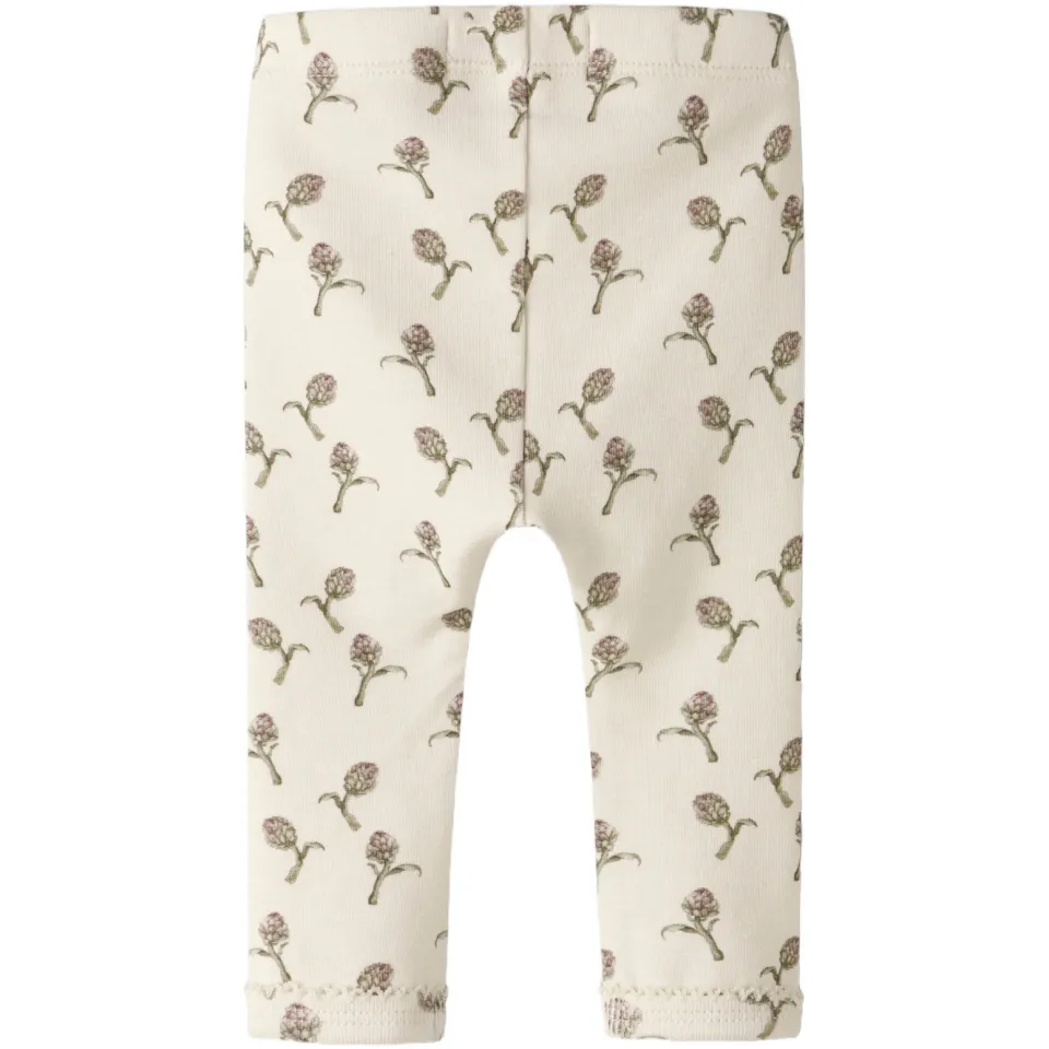 Lil' Atelier BABY gebloemde legging ecru, foto 4