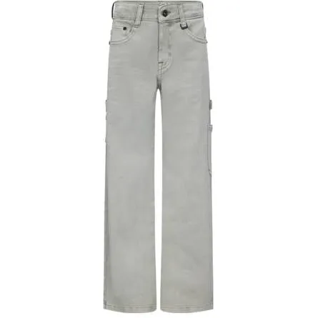 Retour Jeans loose fit straight leg jeans groen Jongens Stretchdenim Effen