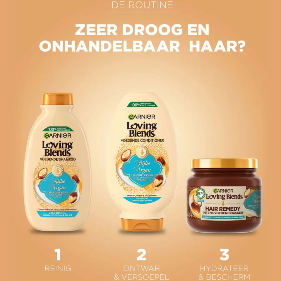 1+1 gratis: Garnier Loving Blends Rijke Argan Haarmasker 340 ml, foto 2