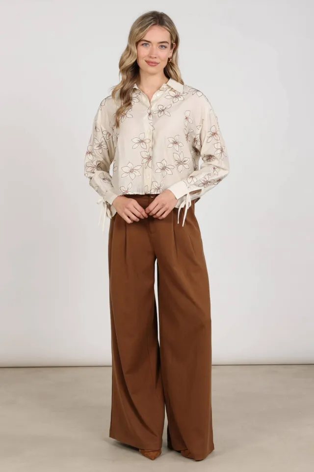 NUKUS Bailey blouse ecru ecru / bruin