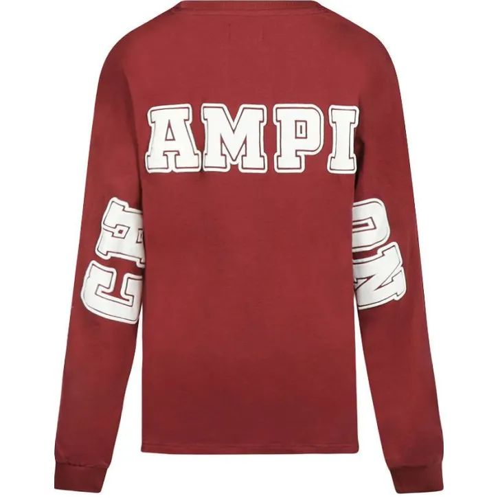 No Way Monday rechtvallende longsleeve met backprint rood, foto 3