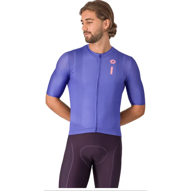 Castelli fietsshirt met korte mouwen Drittone Logo Purper
