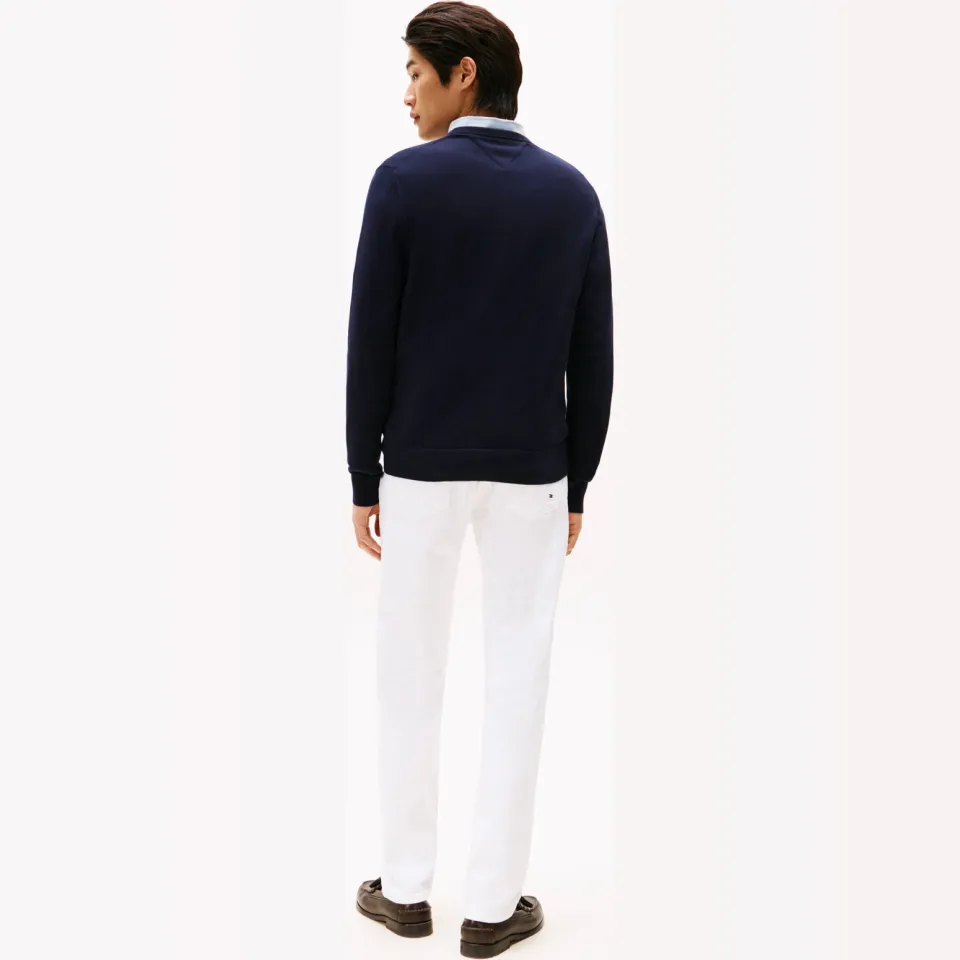 Tommy Hilfiger pullover fijn gebreid donkerblauw blauw, foto 3