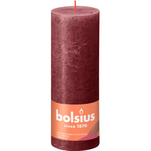 Bolsius Rustiek stompkaars 190/68 Red Velvet