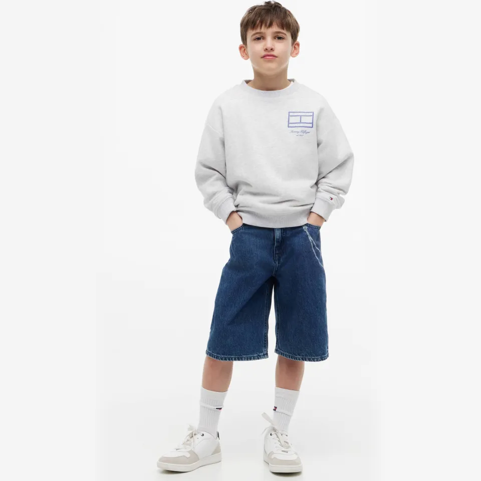 Tommy Hilfiger sweater met print - lichtgrijs, foto 2