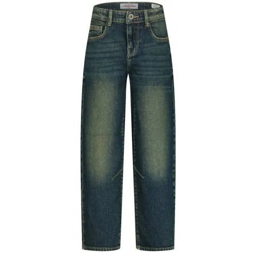 Vingino Relaxed loose fit jeans medium blue denim Blauw Effen Tinted Mid Blue