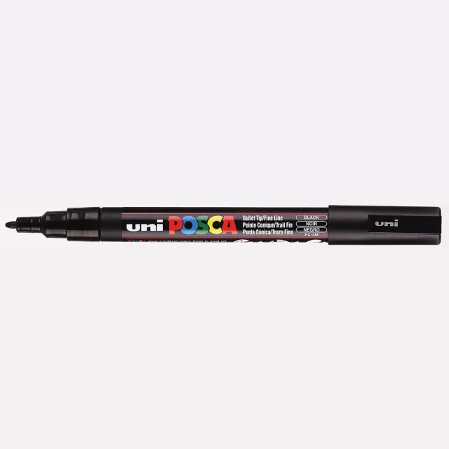 Posca marker met conische punt schrijfdikte fijn zwart