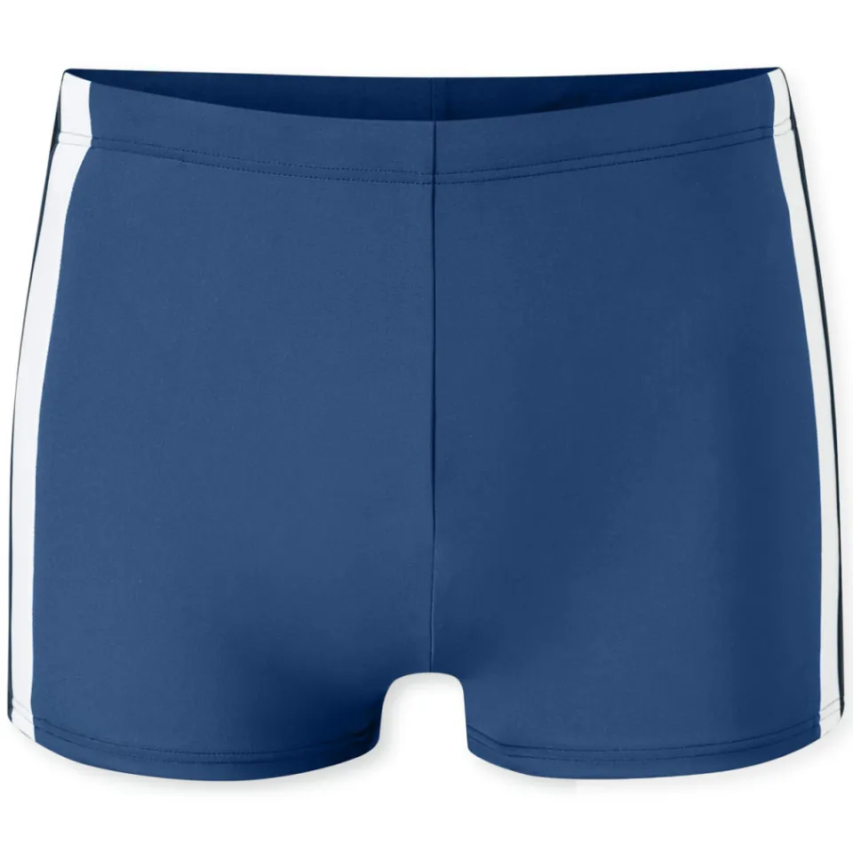 Schiesser slim fit zwembroek met elastische band Blauw