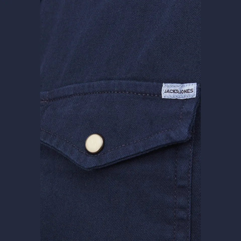 Jack & Jones ESSENTIALS regular casual overhemd donkerblauw dark navy, foto 7