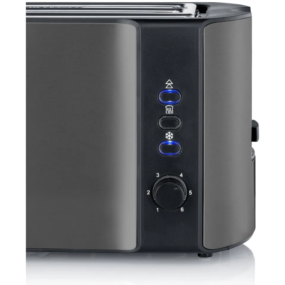 Severin AT 9341 broodrooster donkerinox dark inox, foto 4
