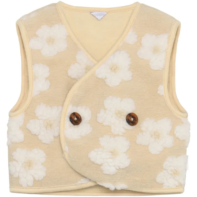 Noppies baby gebloemde gilet beige