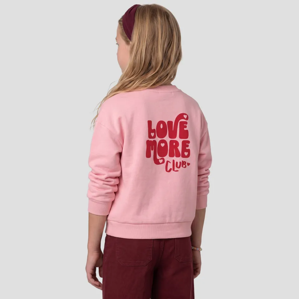 Me & My Monkey rechtvallende sweater met backprint lichtroze/rood, foto 4