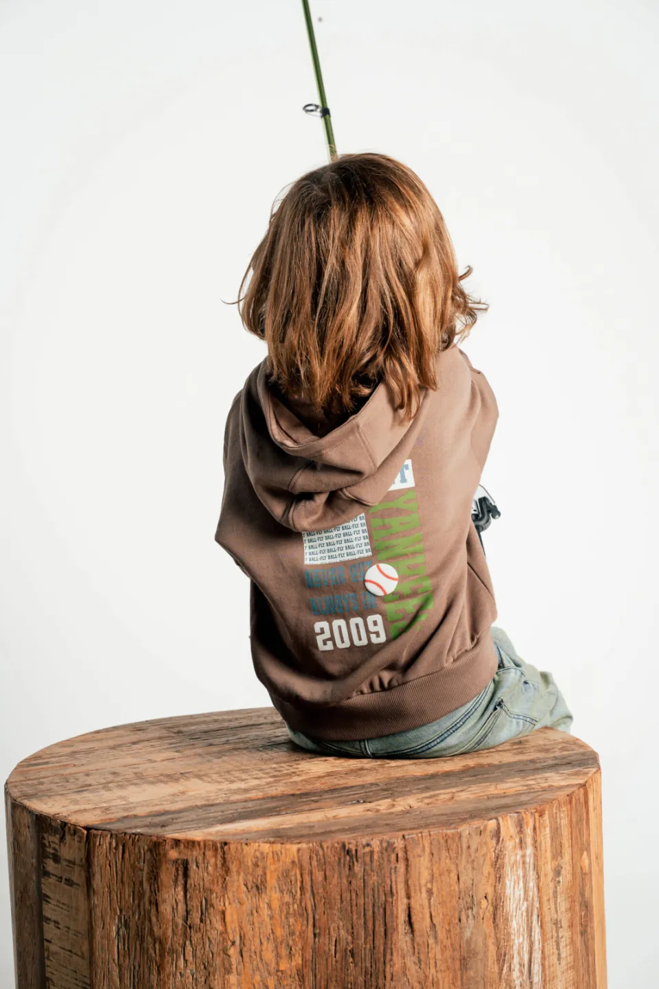 QPI hoodie met backprint - bruin, foto 4