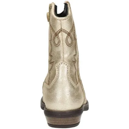 Nelson Kids leren cowboylaarzen goud metallic, foto 4