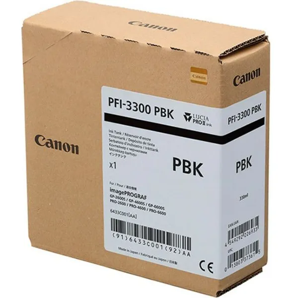 Canon PFI-3300PBK Inktcartridge Foto-zwart, foto 2