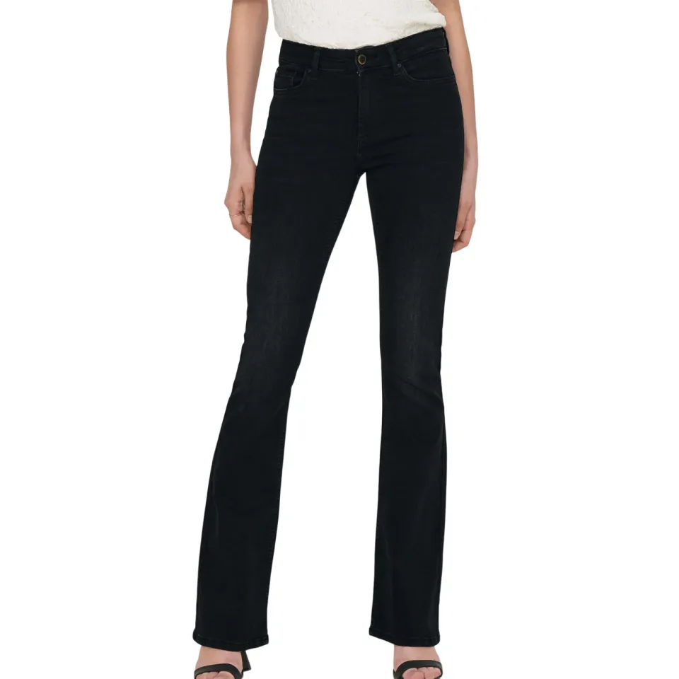 Only flared jeans ONLBLUSH washed black denim, foto 5