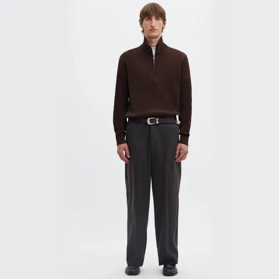 Selected katoenen regular fit gebreide trui - donkerbruin, foto 3