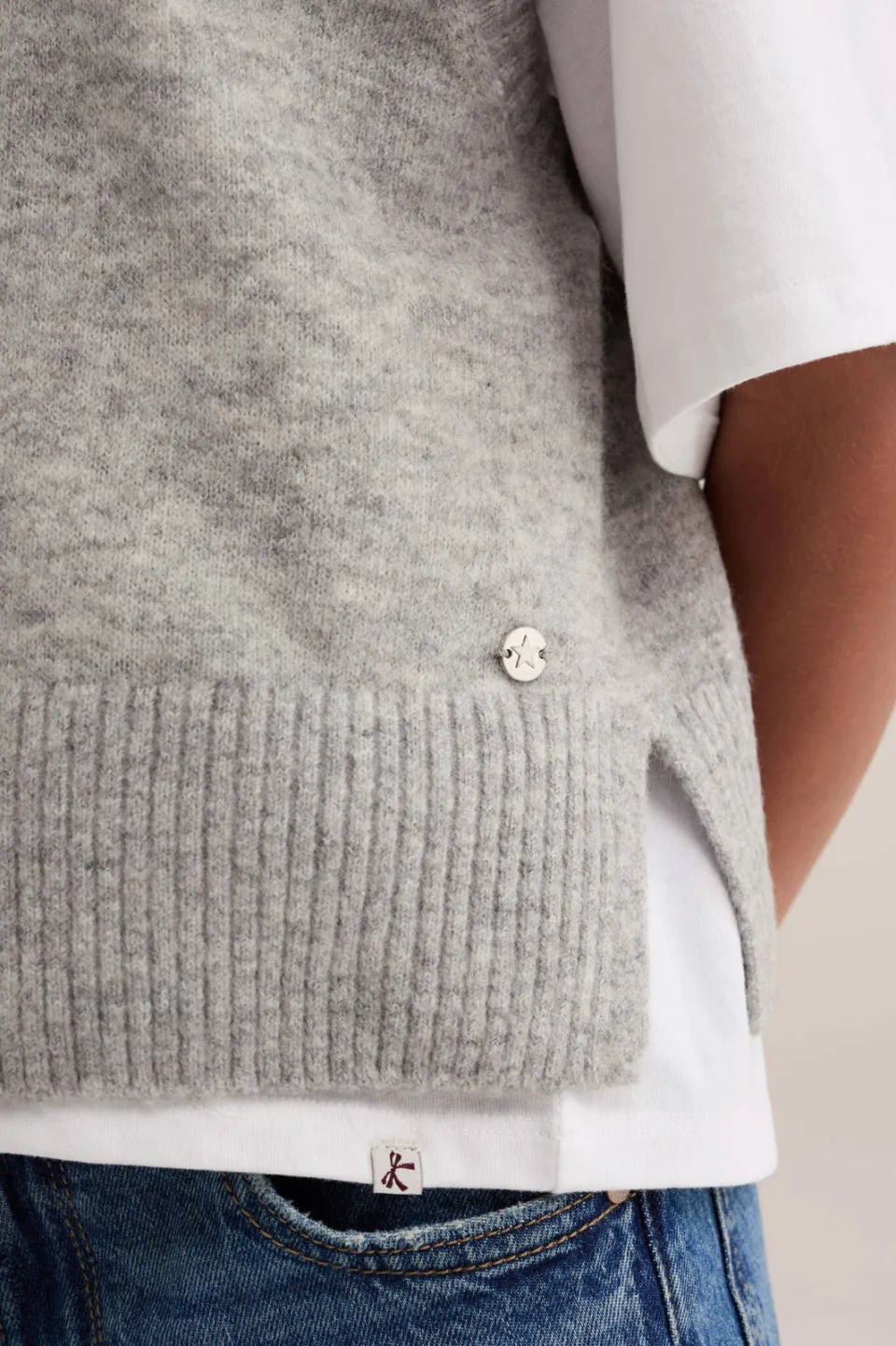 WE Fashion spencer met borduursels en wol - grijs, foto 5