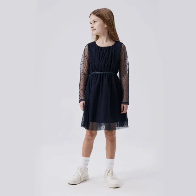 NAME IT semi-transparante jurk donkerblauw