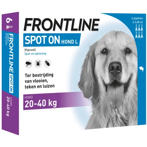 Frontline spot-on anti-vlooienmiddel voor de hond-40 kg 6 pipetten