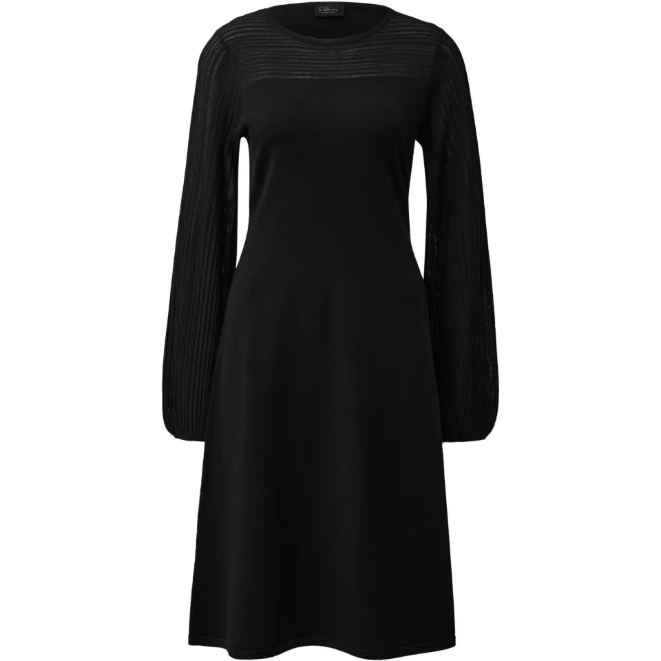 s.Oliver BLACK LABEL semi-transparante gebreide jurk zwart, foto 3