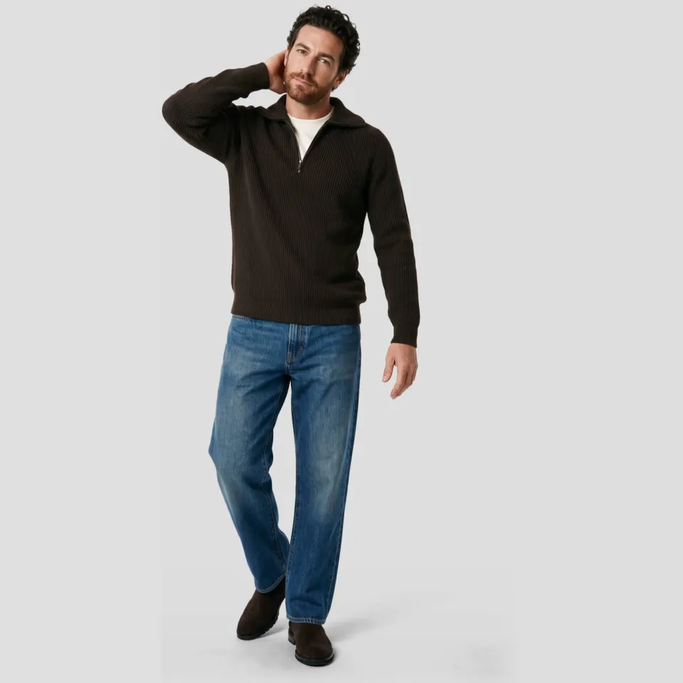 Profuomo wollen regular fit gebreide trui - donkerbruin, foto 3