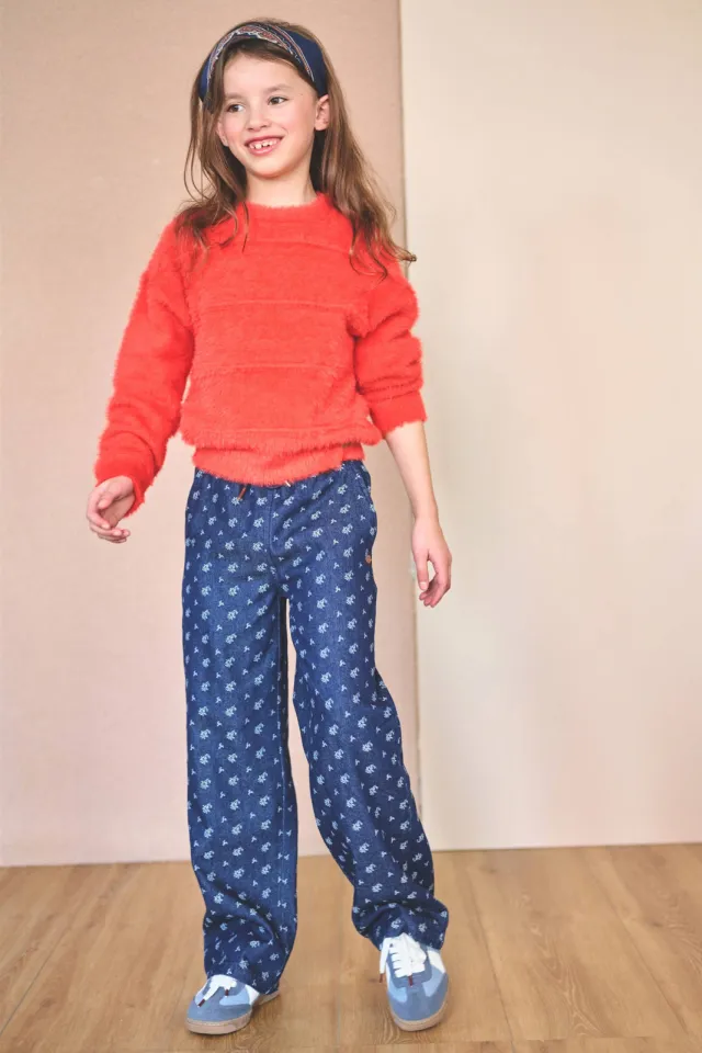 Nono Sue denim wide leg broek donkerblauw