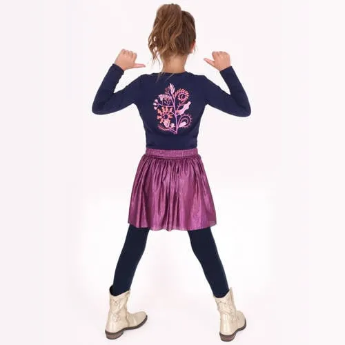 B.Nosy Daisy midi jurk met backprint donkerblauw donkerblauw/paars, foto 3