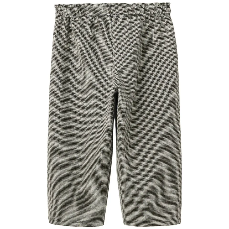 Mango pied-de-poule casual broek bruin ecru, foto 3