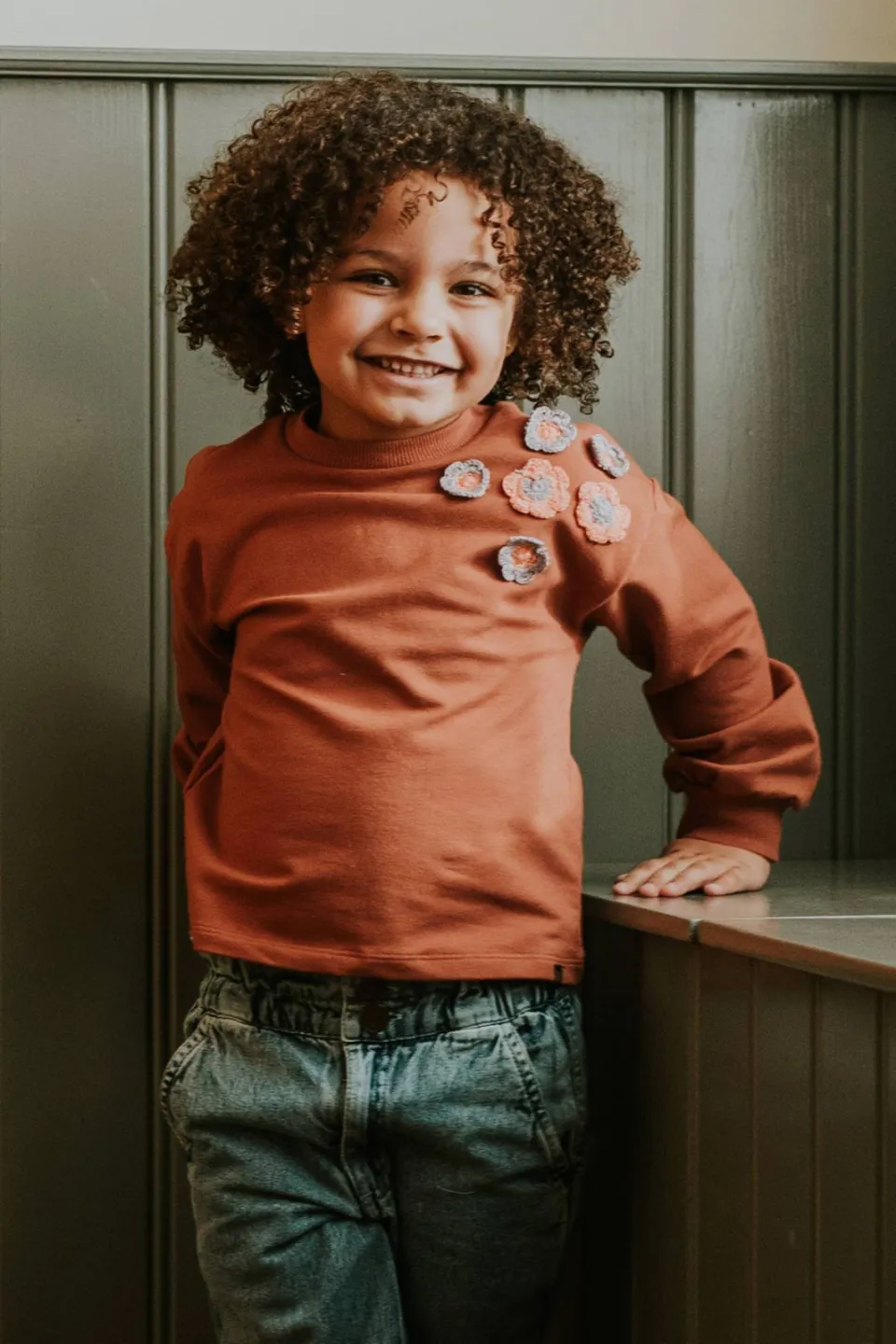 Koko Noko oversized gebloemde sweater - bruin, foto 8