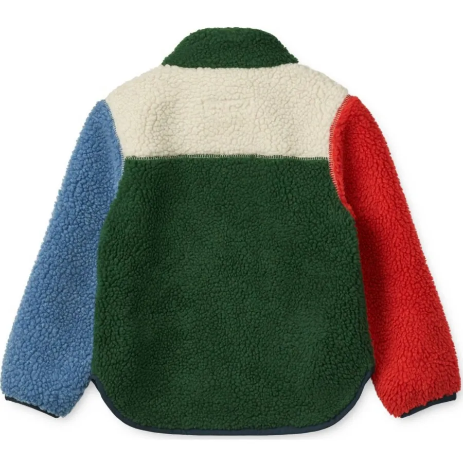 Liewood Noam teddy tussenjas meerkleurig groen/blauw/rood, foto 3